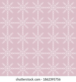 Vector geometrical winter snowflakes seamless pattern print background.