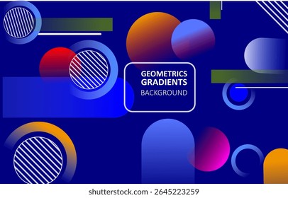 vector geometrics gradients background with shadow and multi color