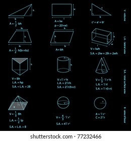 3d Shapes On Chalkboard Kid Learning Stock Illustration 1721095765