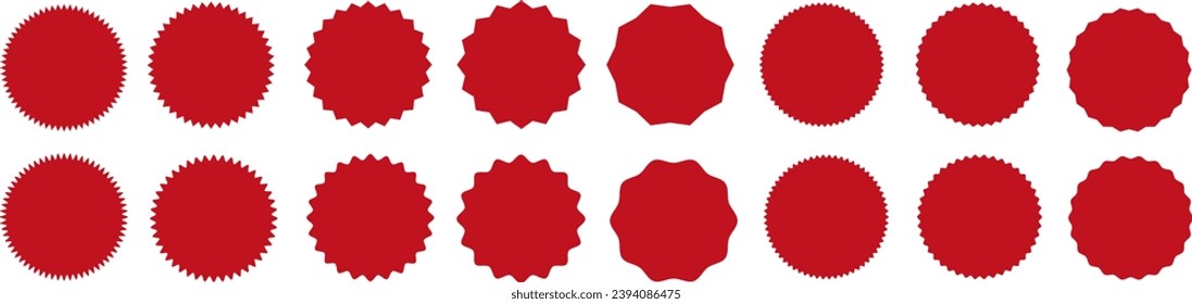 vector geometry ninegonal, decagonal, 11agonal, dodecagonal broken line in red color