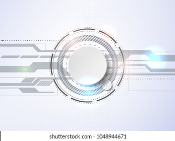 Vector geometry shape, technology concept on abstract white background.