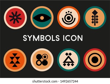 Vector geometry traditional symbols for web icon