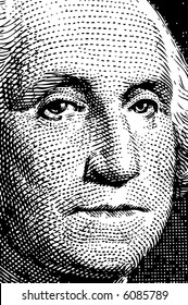 Vector George Washington trace from $1 bill