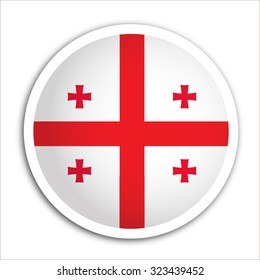 Vector - Georgia Flag Glossy Button
