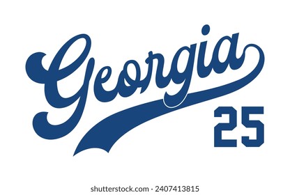 Vector Georgia text typography design for tshirt hoodie baseball cap jacket and other uses vector