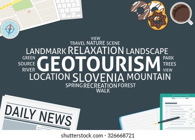 vector geotourism concept,template