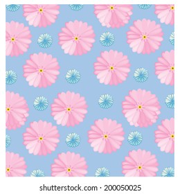 vector Gerbera colorful on the blue background