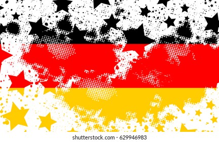 Vector German grunge flag. Using for decoration works. Vector Deutsch grunge flag.