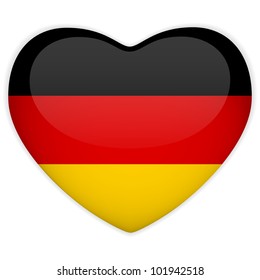 Vector - Germany Flag Heart Glossy Button