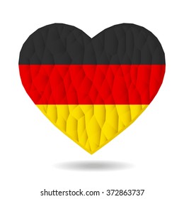 Vector - Germany Flag Heart. Love is a symbol of Germany. Heart flag icon. vector