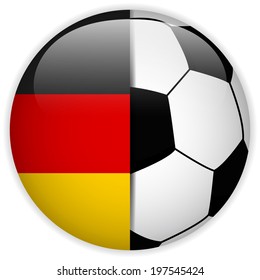 Vector - Germany Flag with Soccer Ball Background