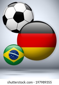 Vector - Germany Flag with Soccer Ball Background