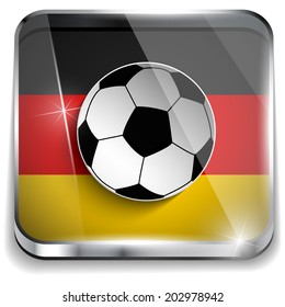 Vector - Germany Flag with Soccer Ball Background