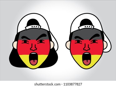 vector germany football fans , face paint and cheer