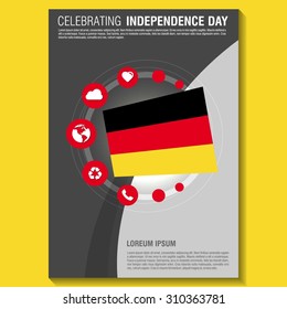 Vector Germany Independence Day Flyer template. Creative Brochure Title Page. National Day Leaflet design element. vector illustration