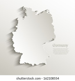 vector Germany map card paper 3D natural  svg