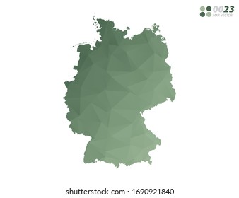 Vector of Germany map green polygon triangle mosaic with white background. style gradient.