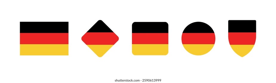 Vector Germany National Flag icon collection. Flag set of Germany various styles.