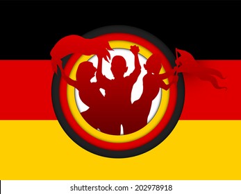 Vector - Germany Soccer Fan Flag Cartoon