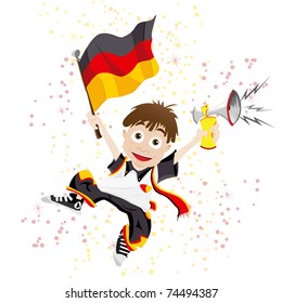 Vector - Germany Sport Fan with Flag and Horn