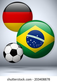 Vector - Germany versus Brazil Flag Soccer Game