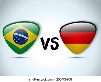 Vector - Germany versus Brazil Flag Soccer Game