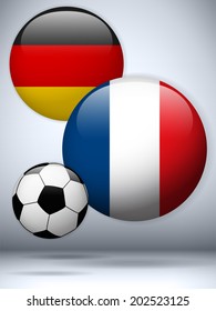 Vector - Germany versus France Flag Soccer Game