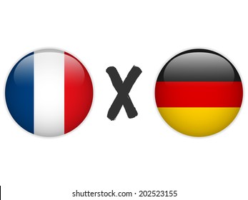 Vector - Germany versus France Flag Soccer Game