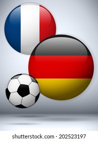 Vector - Germany versus France Flag Soccer Game