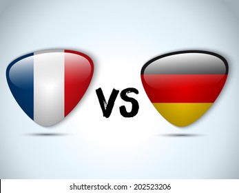 Vector - Germany versus France Flag Soccer Game