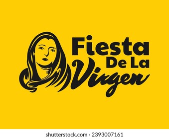 Vector Gestalt concept of Fiesta De La Virgen greeting