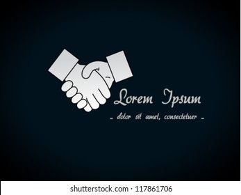 Vector gesture hand - handshake symbol, background