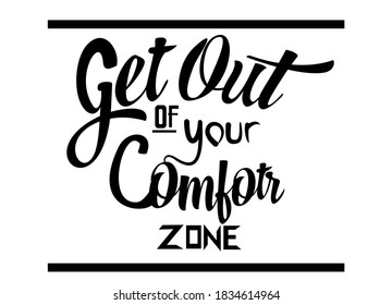 Vector Steigen Sie aus Ihrer Komfort Zone Motivation Typografie. Vintage Illustration mit Text kann als Druck auf T-Shirts und Taschen, Banner oder Poster verwendet werden. 