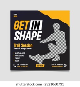 El vector se pone en forma hoy el gimnasio y el puesto de fitness en las redes sociales