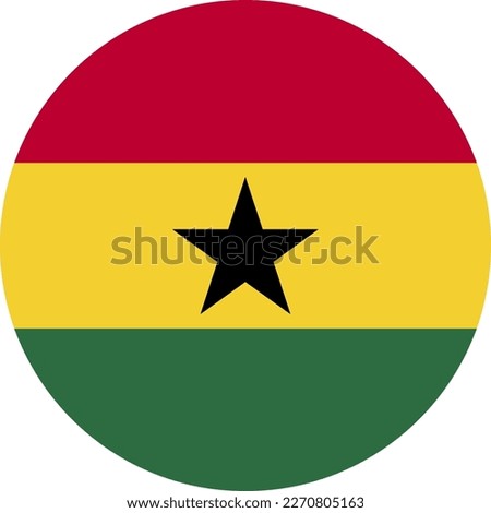 Vector GHANA flag, official colours, illustration. EPS10. vector background of GHANA flag, 
GHANA Flag in circle