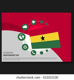 Vector Ghana Independence Day Flyer template. Creative Brochure Title Page. National Day Leaflet design element. vector illustration