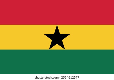 
Vector Ghana National Flag icon. Flag design of Ghana.