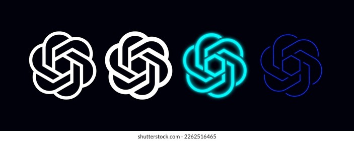 Vector GhatGpt Logo. Open Ai Technology Symbol. Neon Chat Gpt Icon