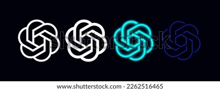 Vector GhatGpt Logo. Open Ai Technology Symbol. Neon Chat Gpt Icon