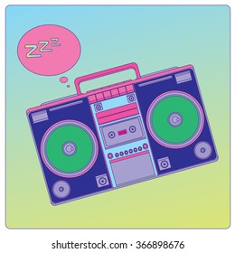 vector ghetto blaster pop art and fun llustration
