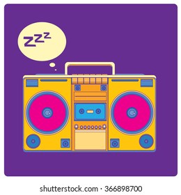 vector ghetto blaster pop art and fun llustration