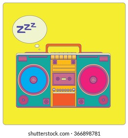 vector ghetto blaster pop art and fun llustration