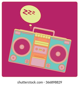 vector ghetto blaster pop art and fun llustration