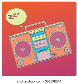 vector ghetto blaster pop art and fun llustration