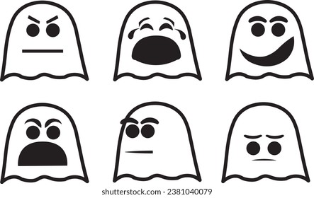 Vector ghost for Halloween graphic design.