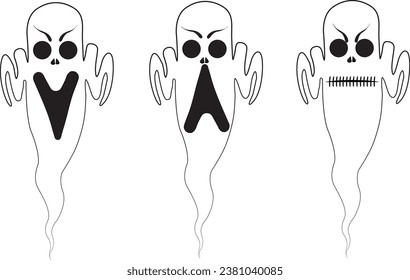 Vector ghost for Halloween graphic design.