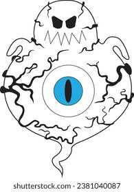 Vector ghost for Halloween graphic design.