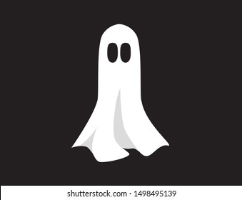 Vector Ghost Illustration on Black Background