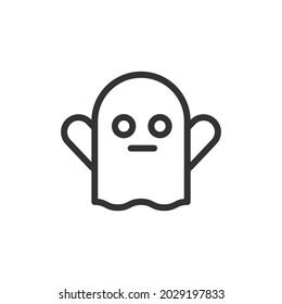 Vector ghost line icon. Symbol in trendy outline style. Vector illustration isolated on a white background. 