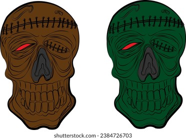 Vector ghost. Skull for working with Halloween graphics.